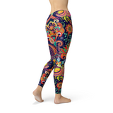 Women's Ornamental Blue Paisley Leggings