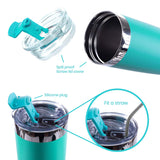 DRINCO® 20oz Insulated Tumbler Spill Proof Lid 2 Straws(Ombre Teal) Orchid Lavender