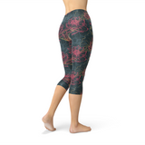 Women's Floral Lotus Capri Leggings