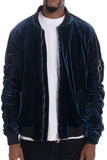 Velour Scrunched Bomber Jacket Lime Milo