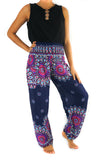 Blue FLORAL MANDALA Women's Harem Pants