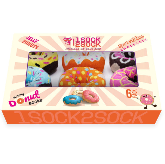 Women's Donut Colorful & Soft Cotton Crew Socks 6 Pair Pack
