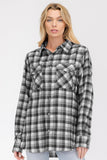 Oversize Boyfriend Plaid Checkered Flannel Lime Milo