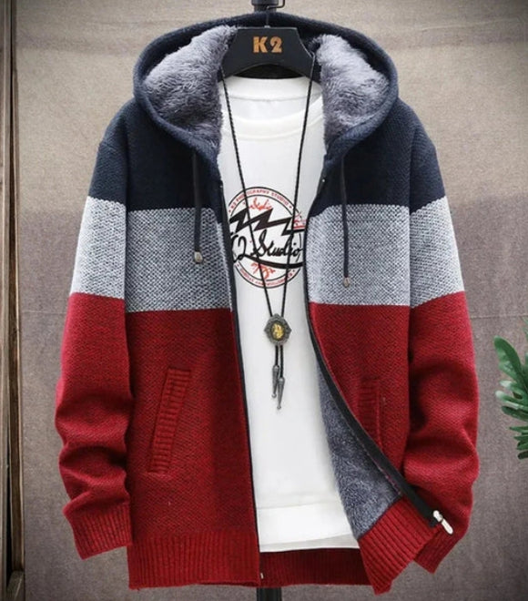Men's Hooded Zipper Sweater Jacket