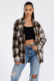 Boyfriend Oversized Soft Flannel Shacket Lime Milo