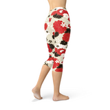 Women's Japanese Cherry Blossom Capri Leggings