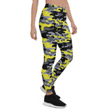Women's Yellow and Gray Camo Leggings