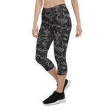 Women's Black Camo Capri Leggings
