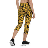Women's Yellow Tiger Capri Leggings