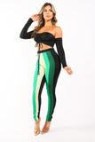 Off Shoulder Top & Casual Leggins Outfit Set