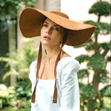 Lola Wide Brim Jute Straw Hat, in Havana Brown Cocoa Brunn