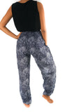 Black PAISLEY Women's Harem Pants