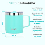 DRINCO® 14 oz Coffee Mug Vacuum Insulated Camping Mug Double Wall Orchid Lavender
