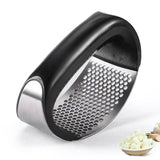 Garlic Press, Stainless Steel, Manual Grinding Curved Ginger Crusher Lime Sunflower