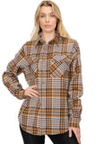 Oversize Boyfriend Plaid Checkered Flannel Lime Milo
