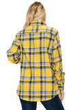 Oversize Boyfriend Plaid Checkered Flannel Lime Milo