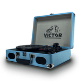 Victor Metro Plus Portable Dual Bluetooth Suitcase Turntable Sky Iapetus