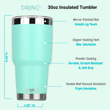 DRINCO® 30oz Insulated Tumbler Spill Proof Lid w/2 Straws (Teal)