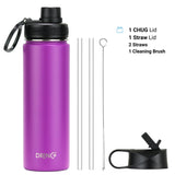 DRINCO® 22oz Stainless Steel Sport Water Bottle - Deep Purple Orchid Lavender