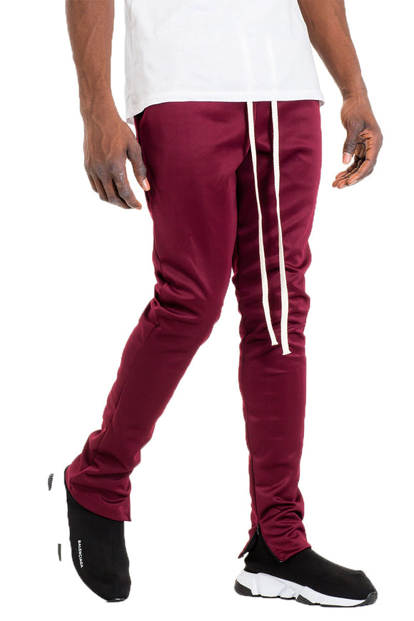 SIMPLE TRACK PANTS- BURGUNDY Lime Milo