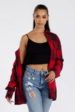 Boyfriend Oversized Soft Flannel Shacket Lime Milo
