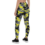 Women's Yellow and Gray Camo Leggings