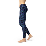 Women's Blue Mermaid Scale Leggings