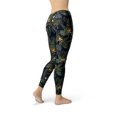 Women's Bird of Paradise Black Leggings