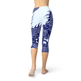 Women's Japanese Dragon Capri Leggings