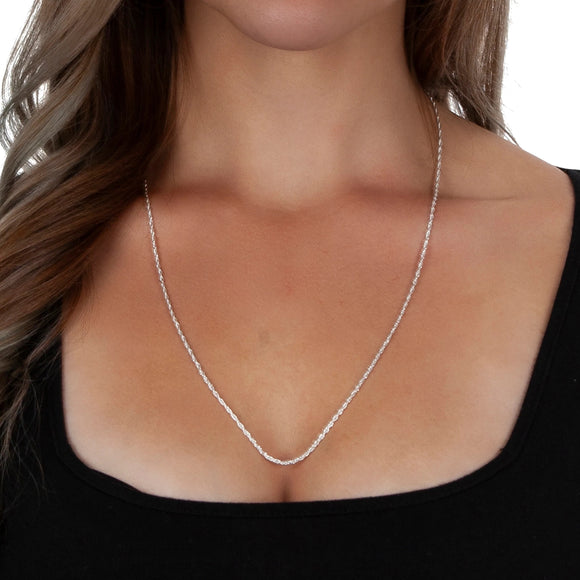 Sterling Silver Rope Chain Necklace