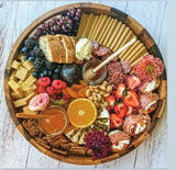 Round Wood Charcuterie/Serving Tray - 15" Azure Lily