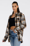 Boyfriend Oversized Soft Flannel Shacket Lime Milo