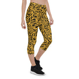 Women's Yellow Tiger Capri Leggings