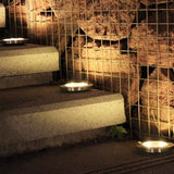 4 LED Solar Powered In-Ground Lights - Set of 4