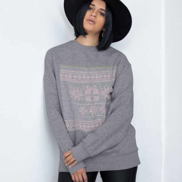 Women's Christmas Faux Embroidered Sweatshirt
