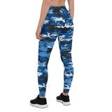 Women's Blue Camo Sports Leggings