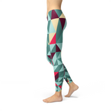 Women's Leggings w/ Colorful Geometric Triangles