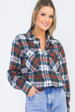 Oversize Boyfriend Plaid Checkered Flannel Lime Milo