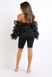 Organza Sleeve Detailed Top & Matching Shorts