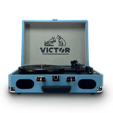 Victor Metro Plus Portable Dual Bluetooth Suitcase Turntable Sky Iapetus