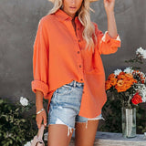 Long Sleeve Casual Linen Cotton Blouse