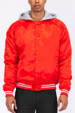 Satin Hooded Varsity Jacket Lime Milo