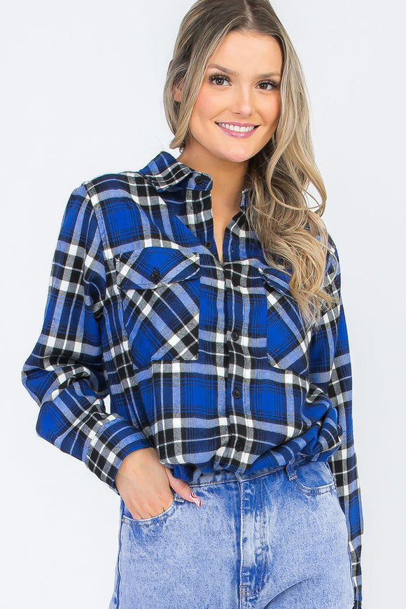 Oversize Boyfriend Plaid Checkered Flannel Lime Milo
