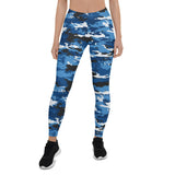 Women's Blue Camo Sports Leggings