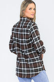 Oversize Boyfriend Plaid Checkered Flannel Lime Milo