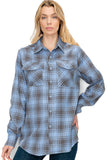 Oversize Boyfriend Plaid Checkered Flannel Lime Milo