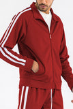 Two Stripe Zip Up Track Jacket Lime Milo