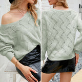 Women's V-Neck Open Knit Sweater