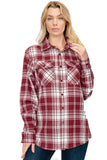 Oversize Boyfriend Plaid Checkered Flannel Lime Milo