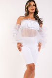 Organza Sleeve Detailed Top & Matching Shorts